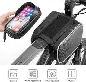 img 1 attached to 🚴 ROCKBROS Waterproof Bike Bag - Top Tube Phone Holder Pouch for Mountain Bicycles - Front Frame Touch Screen Cell Phone Holder Compatible with iPhone X, 8 Plus 7