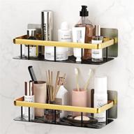 🛁 snlws luxury black gold shower caddy bathroom shelf - wall mounted storage organizer for bathroom, kitchen, and more (2 pack) logo