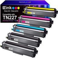 e-z ink (tm) 5 pack compatible toner cartridge replacement for brother tn227 tn227bk tn-227 tn223 - compatible with mfc-l3750cdw hl-l3210cw hl-l3290cd hl-l3230cdw printer (black, cyan, magenta, yellow) logo