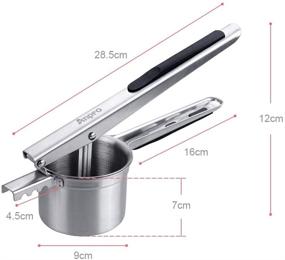 img 2 attached to 🥔 Anpro Stainless Steel Potato Ricer Masher - Fruit and Vegetable Food Press Strainer - Potato Mashers Ricers