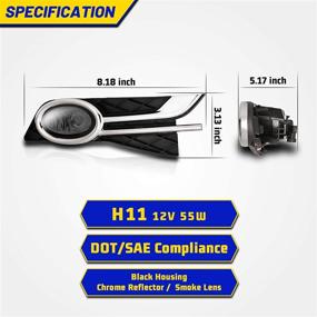 img 2 attached to AUTOFREE Driving Fog Lights For 2014-2017 Odyssey With H11 12V 55W Bulbs Fog Lamps Assembly Included Wiring Kits &Amp