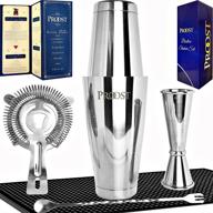 🍸 boston shaker set with bar mat - ultimate bartender kit for home bar with essential tools logo