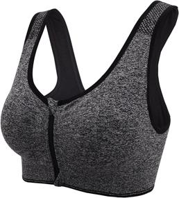 img 3 attached to 🏋️ Ohlyah Zipper Front Closure Racerback Sports Bra for Women - Ideal for Yoga and Workout