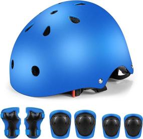 img 4 attached to 👧 Karjoefar Kids Bike Helmet Set – Age 3-8 Boys Girls with Knee Pads, Elbow Pads, Wrist Guards – Adjustable Protective Gear for Skateboarding, Scooting, Rollerblading