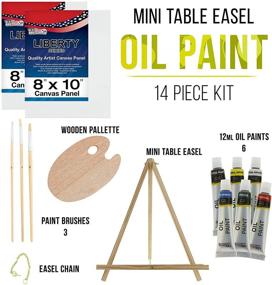 img 3 attached to 🎨 Complete Oil Painting Set: U.S. Art Supply 14-Piece with Table Easel, Brushes & Palette