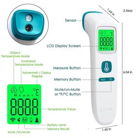 img 2 attached to 🌡️ Advanced LIVIN Touchless Forehead Thermometer | FDA 510(K) Cleared, Accurate Readings, Fever Alarm, Memory, Perfect for Adults, Children, Babies | Includes Batteries & Pouch