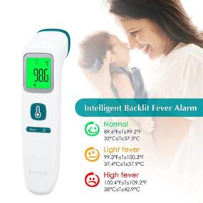 img 1 attached to 🌡️ Advanced LIVIN Touchless Forehead Thermometer | FDA 510(K) Cleared, Accurate Readings, Fever Alarm, Memory, Perfect for Adults, Children, Babies | Includes Batteries & Pouch