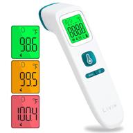 🌡️ advanced livin touchless forehead thermometer | fda 510(k) cleared, accurate readings, fever alarm, memory, perfect for adults, children, babies | includes batteries & pouch logo