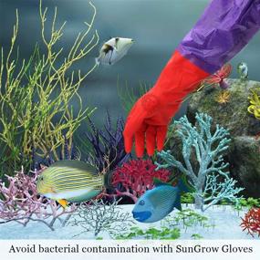 img 3 attached to 🧤 SunGrow Aquarium Water Change Gloves: 19.6" Long, No-Skid Design, Keep Hands and Arms Dry - Seamless Stitching & Elastic Cuff - 1 Pair