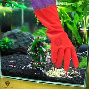 img 2 attached to 🧤 SunGrow Aquarium Water Change Gloves: 19.6" Long, No-Skid Design, Keep Hands and Arms Dry - Seamless Stitching & Elastic Cuff - 1 Pair