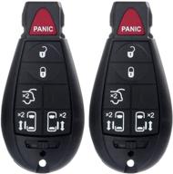 🔑 scitoo key fob keyless entry remote for dodge grand caravan 2008-2014 - 2x6 button 433mhz replacement - uncut car key fob logo