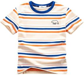 img 4 attached to Stylish WIYOSHY Boys' Cotton Stripe Sleeve T-Shirts - Trendy Tops, Tees & Shirts