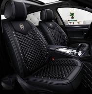 🌟 seemehappy bling retro fashion lattice silk and leather car seat covers - universal fit (black-basic), front and rear seat covers included logo