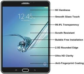 img 3 attached to Защитное стекло для экрана Galaxy Tab S2 8.0 (SM-T710 / T713 / T715 / T719), 9H, дружественное к чехлам, антицарапающее, без пузырей, высокое разрешение, пожизненная замена - 1 штука