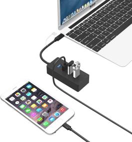 img 1 attached to 💻 Улучшение подключения: USB-хаб ICZI с 4 портами USB 3.0 для MacBook, Chromebook Pixel, Acer Aspire, ASUS и устройств с разъемом типа C.