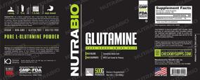 img 1 attached to NutraBio L-Glutamine Powder - Pure Grade Amino Acid with Zero Additives or Fillers - 500g Muscle Recovery Supplement