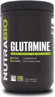 nutrabio l-glutamine powder - pure grade amino acid with zero additives or fillers - 500g muscle recovery supplement logo