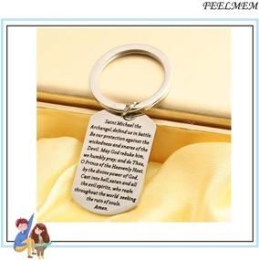 img 2 attached to FEELMEM Religious Archangel Keychain Christian