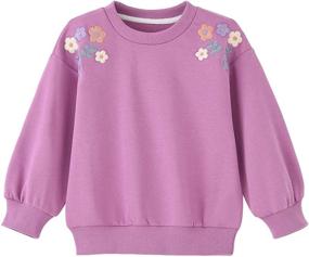 img 4 attached to 🌈 Adorable Baby Girl Rainbow Sweatshirt: Long Sleeve Shirt for Girls (18 Months-6 Years)