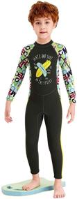 img 3 attached to JELEUON Little Kids UV Protection Neoprene Swimsuits with Long Sleeves - Keep Them Warm while Diving!