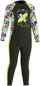 img 4 attached to JELEUON Little Kids UV Protection Neoprene Swimsuits with Long Sleeves - Keep Them Warm while Diving!