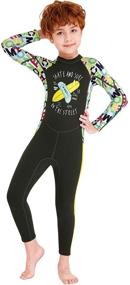 img 2 attached to JELEUON Little Kids UV Protection Neoprene Swimsuits with Long Sleeves - Keep Them Warm while Diving!