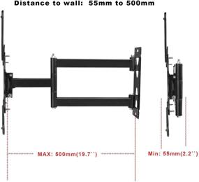 img 1 attached to 📺 Highly Functional Full Motion Articulating TV Wall Mount | Fits 26"-55" LED LCD Plasma Flat Screen | Holds up to 60 lb | VESA 400x400 | Heavy-Duty Design