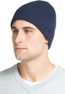 fishers finery men's ultra plush 100% pure cashmere ribbed cuffed hat: unmatched comfort and style logo