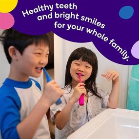 img 3 attached to 🦷 Enhance Kids' Oral Health with BURSTkids Electric Toothbrush - Soft Charcoal Bristles, Small Head, Comfort Grip, 2-Minute Timer, 2 Modes - Blue