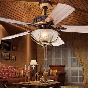 img 3 attached to 🦌 Morpholife Antler Ceiling Fan: Chandelier Fan Light with Remote, 52" Brown Indoor Electrical Fan for Hunting, Farmhouse