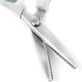 img 2 attached to BlueSnail Stainless Steel Pinking Shears Comfort Grip Handled Professional Fabric Crafts Dressmaking Zig Zag Cut Scissors Sewing Scissors(Green)