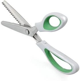 img 3 attached to BlueSnail Stainless Steel Pinking Shears Comfort Grip Handled Professional Fabric Crafts Dressmaking Zig Zag Cut Scissors Sewing Scissors(Green)