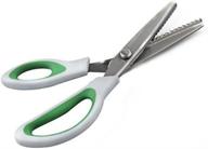 bluesnail stainless steel pinking shears comfort grip handled professional fabric crafts dressmaking zig zag cut scissors sewing scissors(green) logo