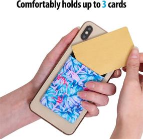 img 1 attached to Розовые фламинго. Эластичный клейкий карман для карт на заднюю панель смартфона для iPhone, Android и других смартфонов - набор из двух штук.