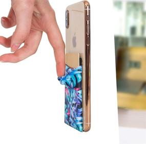 img 3 attached to Розовые фламинго. Эластичный клейкий карман для карт на заднюю панель смартфона для iPhone, Android и других смартфонов - набор из двух штук.