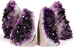 img 3 attached to 💜 Amethyst Cluster - 0.5-1 lbs of Vibrant Deep Purple Crystals. Geode Originating from Uruguay. Bonus Inclusion: 3-inch Selenite Wand