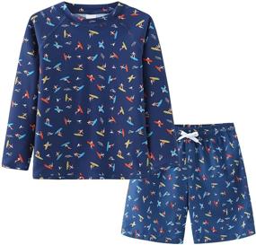 img 2 attached to 👕 Sleeve Guard Swimsuits: Optimal Bathing Swimwear for Boys' Clothing