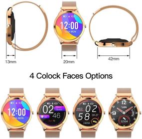 img 3 attached to 🌟 1.3" Full Touch Color Screen Smart Watch for Women and Men - Fitness Tracker Compatible with iOS and Android Phone, IP67 Waterproof Activity Tracker with Heart Rate, Sleep Monitor, and Step Counter (Gold)