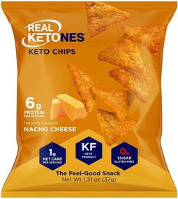 img 4 attached to 🌮 Real Ketones - Keto Protein Chips with MCT, Tortilla Style, Nacho Cheese Flavor, 4-Pack, Low Carb Food, No Sugar - Healthy Snack Option