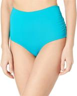 👙 stylish and versatile: anne cole women's high waist to fold over shirred bikini bottom swimsuit logo