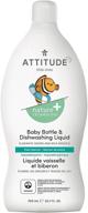 attitude natural baby bottle & dishwashing liquid, pear nectar, 23.7 fl oz | improved seo logo