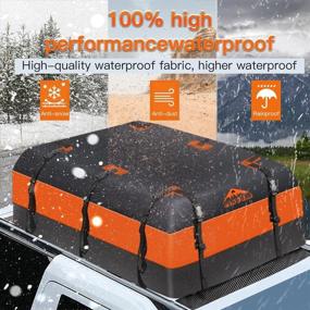 img 2 attached to MSSSM Rooftop Cargo Carrier bag: 21 Cubic Feet Waterproof Storage Solution for All Vehicles, with or without Racks