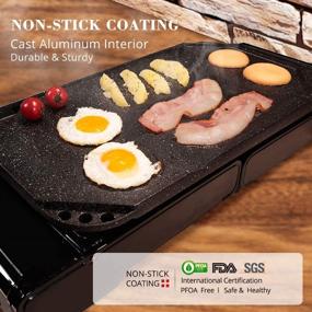 img 2 attached to 🍳 Sensarte Nonstick Griddle Grill Pan - Pro-Grid Reversible, Two Burner Cast Aluminum Griddle - Portable for Indoor Stovetop or Outdoor BBQ - 19.5" x 10.7