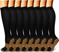 🧦 copper compression socks (set of 8) 15-20 mmhg for men & women - ideal for running, flight travel, climbing, and daily use логотип