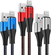 high-quality iphone charger 10 ft mfi certified cable: long lightning charging 🔌 cord 10ft 3pack for iphone 13/12/11 pro/max/x/xs/xr//8 plus/7/6/5s/se/5/ipad/air 2 /mini/ 10 foot charge logo