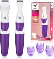 perfectis women's electric razor - 2 in 1 wet & dry bikini trimmer for pubic hair removal, legs, underarms, and bikini line - painless lady hair remover with comb attachment logo