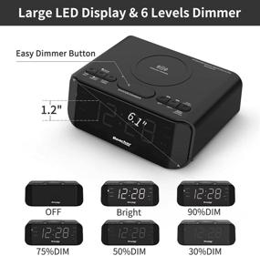 img 1 attached to 📻 REACHER Digital Alarm Clock Radio: Wireless Charging, LED Display & FM Radio for Bedroom