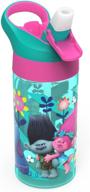 💧 trolls zak designs bpa-free water bottle in blue and pink - 17.5oz capacity logo