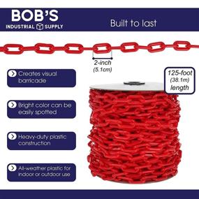 img 1 attached to BISupply 2In X 125Ft Red Plastic Chain Links for Effective Crowd Control
