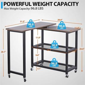 img 1 attached to 🛋️ LaFuria 360° Rotating Grey Sofa Side Table with 2-Tier Steel Storage Shelves, Mobile End Table and Laptop Table, Equipped with 6 Universal Casters for Home Office